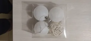 Set palle albero Natale rosse e bianche