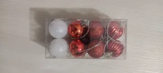 Set palle albero Natale rosse e bianche