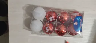 Set palle albero Natale rosse e bianche