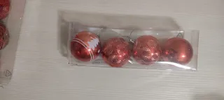 Set palle albero Natale rosse e bianche