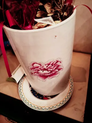 Vaso fiori ceramica decorato