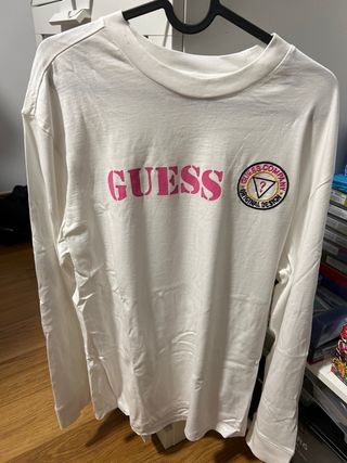 Camiseta Guess Manga Larga Blanca