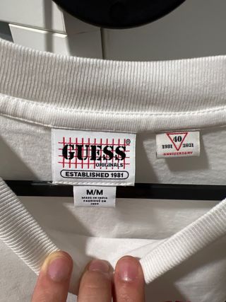 Camiseta Guess Manga Larga Blanca