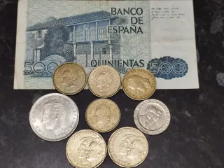 Lote Billete 500 Pesetas y Monedas España