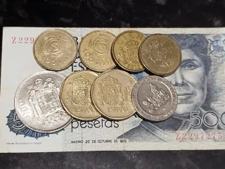 Lote Billete 500 Pesetas y Monedas España