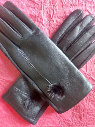 Guantes efecto piel mujer