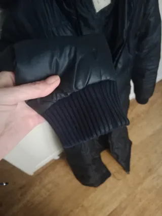 Anorak largo mujer negro