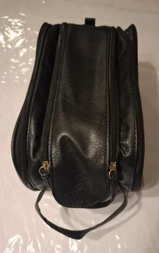 Beauty Case da viaggio in similpelle nera