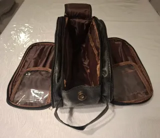 Beauty Case da viaggio in similpelle nera