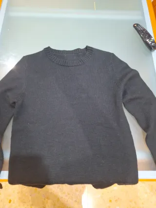 Jersey punto algodón negro