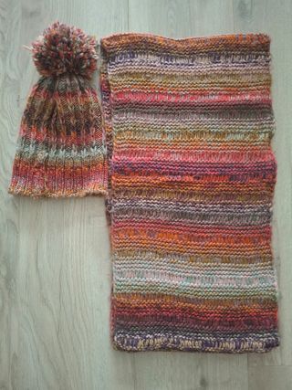 Conjunto bufanda y gorro tejido