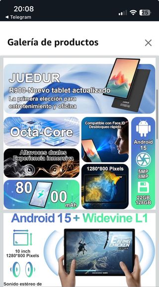 Tablet 10” Android 15 22GB RAM +128GB •NUOVA PRECINTATA•