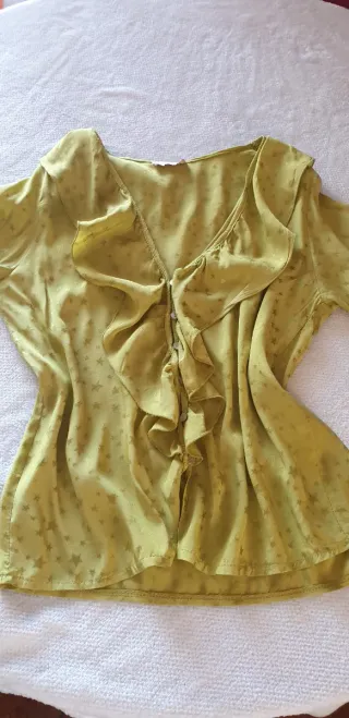 Conjunto falda y blusa verde