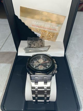 Reloj Martyn Line Negro/Plateado Nuevo