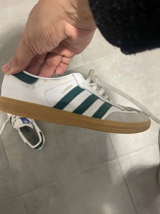 Adidas Samba Talla 35 Verde y Blanco