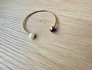 Pulsera TOUS plata baño oro perla y zafiro