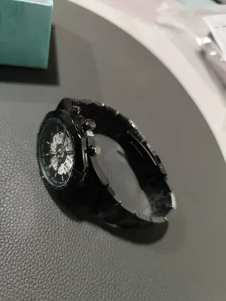 Reloj Hombre Diseño Elegante Negro/Plata