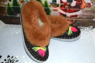 Zapatillas casa Zakopanki de 100% lana y cuero 36