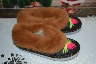 Zapatillas casa Zakopanki de 100% lana y cuero 36