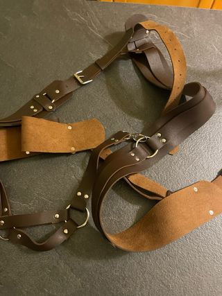 Bretelle uomo pelle marrone