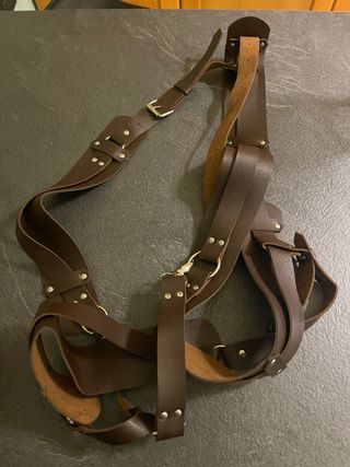 Bretelle uomo pelle marrone