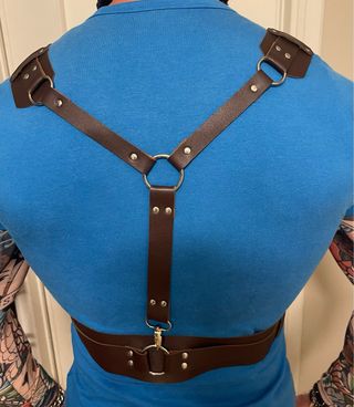 Bretelle uomo pelle marrone