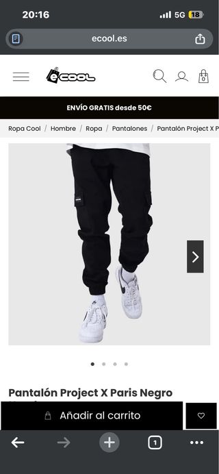 Pantalón Project x Paris Negro Bolsillos