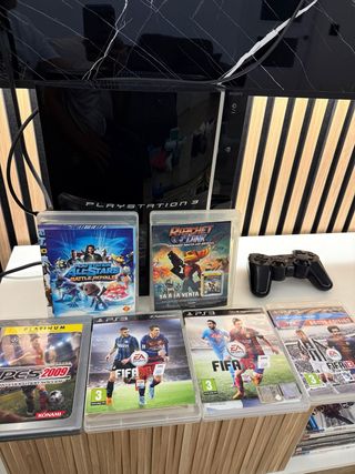 Consola PlayStation 3 Negra + Mando y Juegos