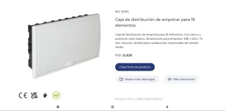 Caja distribución empotrar 18 elementos SOLERA