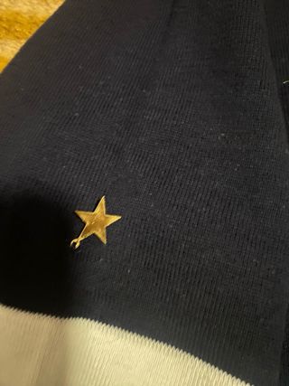 Vestido vintage azul con lazo blanco y estrellas