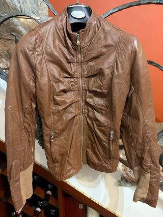 Giubbino donna vera pelle stropicciata