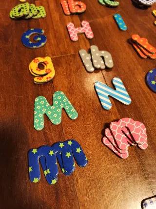 Imanes letras alfabeto, mayúsculas y minúsculas