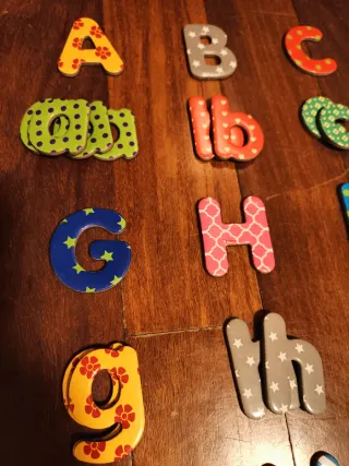 Imanes letras alfabeto, mayúsculas y minúsculas