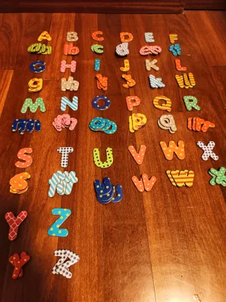 Imanes letras alfabeto, mayúsculas y minúsculas