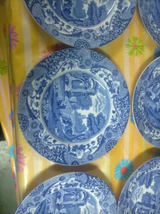 Set di 12 piatti Spode 19 cm Blu e Bianco