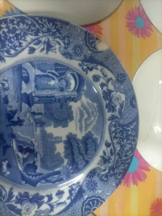 Set di 12 piatti Spode 19 cm Blu e Bianco