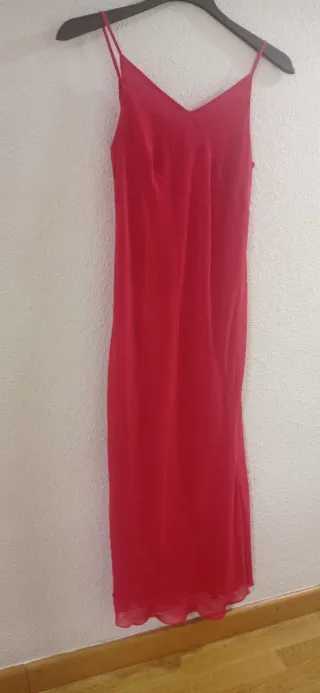 Vestido rojo largo talla 50