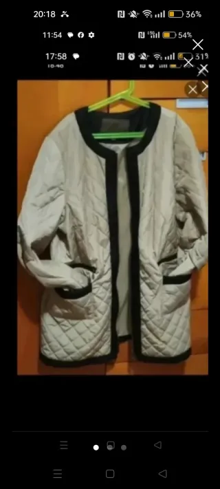 Cazadora acolchada beige y negra Talla L