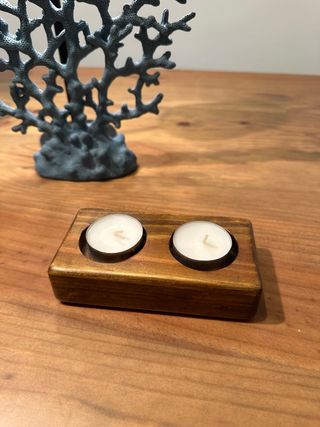 Portacandele in legno per 2 candele