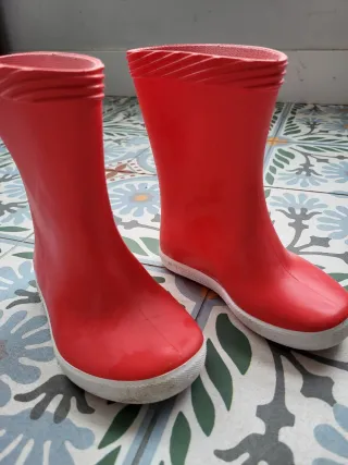 Botas de agua rojas para niño/niña