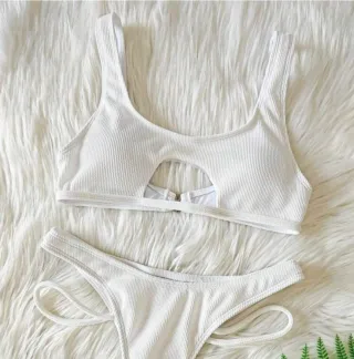 Top Bikini Pole Dance Blanco Talla M/L