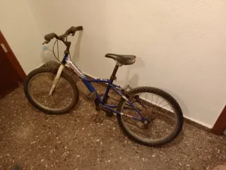 Bicicleta azul y blanca