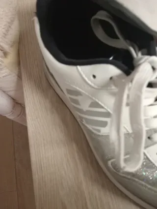 Zapatillas Armani Mujer Blancas y Plateadas