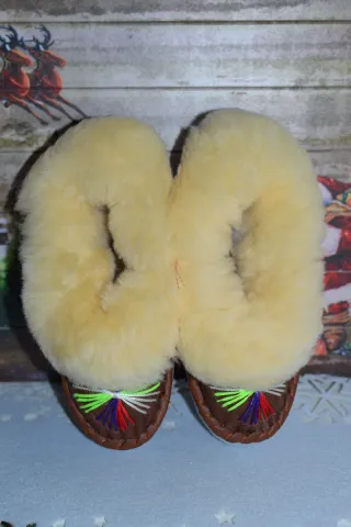 Zapatillas casa Zakopanki de 100% lana y cuero 38