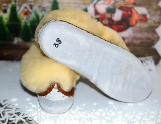 Zapatillas casa Zakopanki de 100% lana y cuero 38