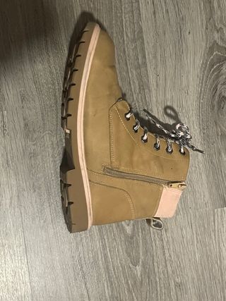 Botas niña marrón y rosa talla 36
