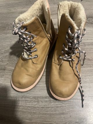 Botas niña marrón y rosa talla 36