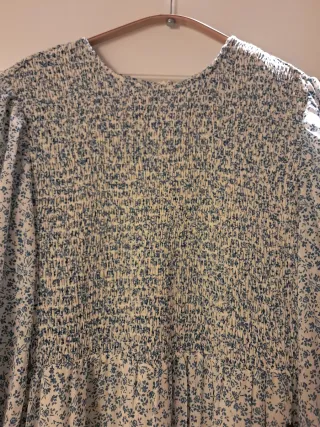 Vestido largo Nümph floral azul y blanco