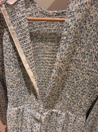 Vestido largo Nümph floral azul y blanco