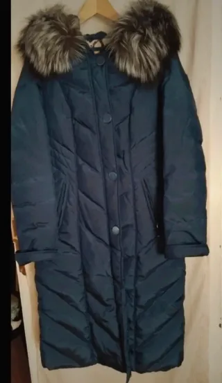 Talla L Abrigo de pluma natural